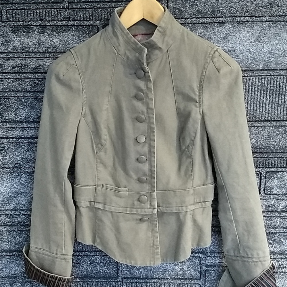 Free People army green bomber jacket size 2